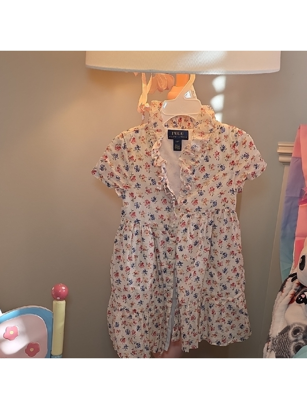 Polo by Ralph Lauren Kids Dress - White with Red Floral